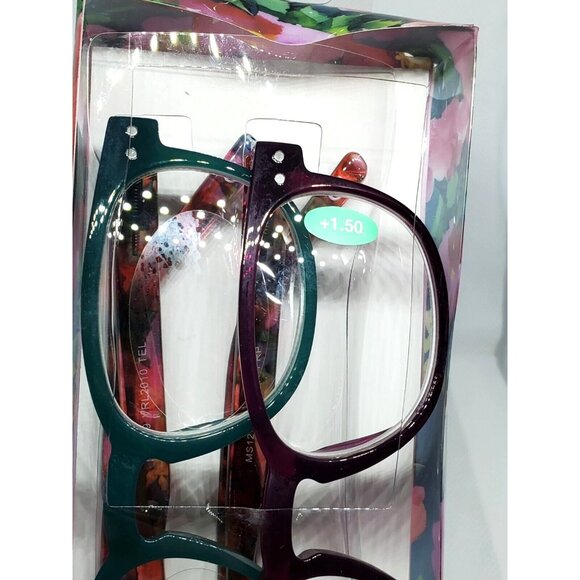 Foster Grant Doubles 2 Pack FGX +1.50 Hair Notions Designer Reading Glasses - Picture 4 of 10